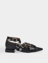 TOGA AJ926 FLAT SHOES - TOGA PULLA - BLACK - POLIDO