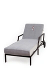 Linum Home Standard Size Chaise Lounge Cover With Embroidered Palm Tree Bedding In Grey