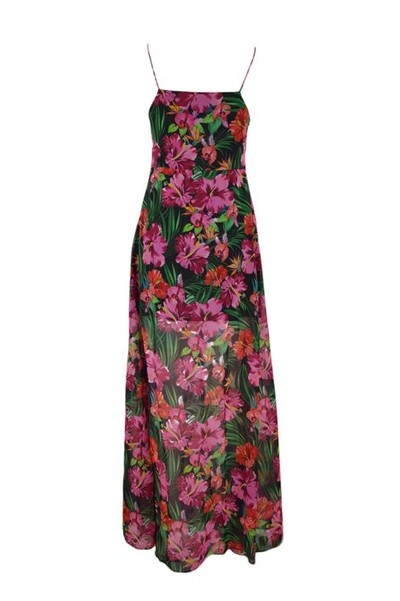 Patrizia Pepe 2a2199 / A9c0 Long Dress With Print "jungle" All Over In Black