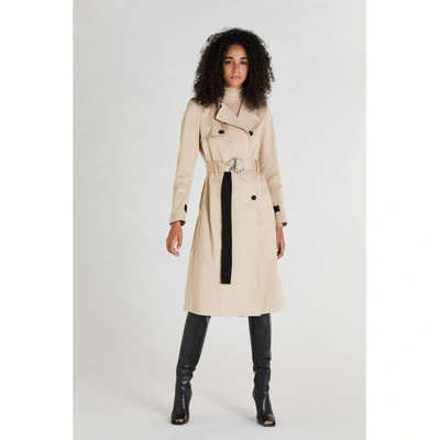 Patrizia Pepe Belted Trench Coat In Neutrals