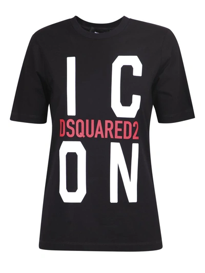 Dsquared2 Icon Logo印花t恤 In Black