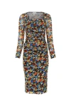 GANNI GANNI FLORAL PRINTED MESH DRESS