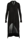 RICK OWENS RICK OWENS ASYMMETRIC HEM LONG CARDIGAN