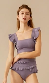 Visual Mood Serena Ruffled Bikini Set - Lavender In Lavender