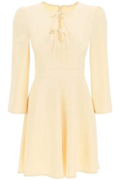 See By Chloé See By Chloe Crepe Dress With Bows In Beige