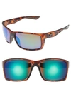 Costa Del Mar Reefton 65mm Polarized Sunglasses In Tortoise/ Green Mirror