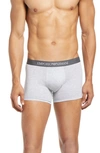 Emporio Armani 3-pack Cotton Trunks In Grey/ White/ Black