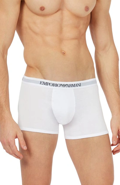 Emporio Armani 3-pack Cotton Trunks In White/ White/ White