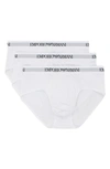 Emporio Armani Mens White Pack Of Two Slim-fit Stretch-cotton Briefs Xl In White/ White/ White