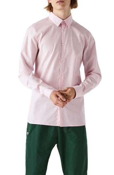 Lacoste Slim Fit Poplin Button-up Shirt In White