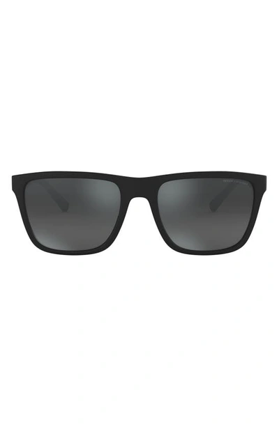 Armani Exchange Ax  57mm Square Sunglasses In Matte Black