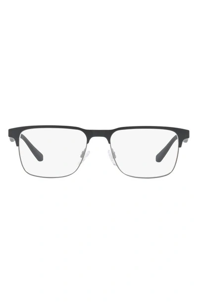 Emporio Armani 53mm Semirimless Square Optical Glasses In Matte Black