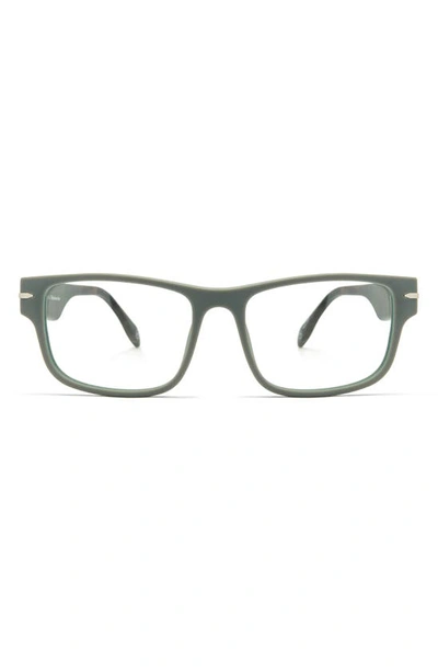 Mita 55mm Rectangle Blue Light Blocking Glasses In Matte Cool Grey/ Clear