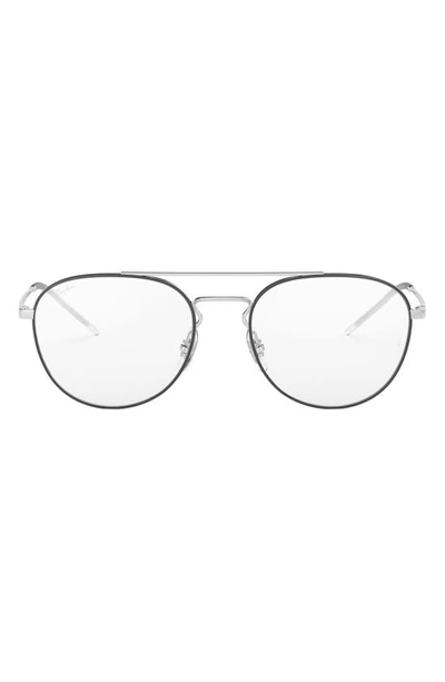 Ray Ban Unisex 53mm Double Bridge Optical Glasses In Black Silver