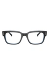 Ray Ban Unisex 53mm Rectangular Optical Glasses In Grey Transparent