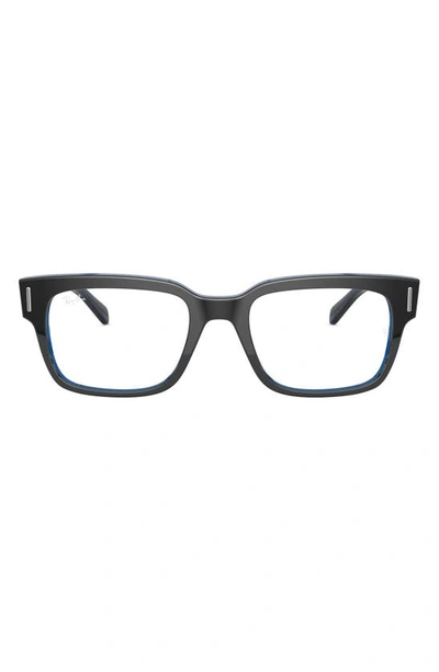 Ray Ban Unisex 53mm Rectangular Optical Glasses In Grey Transparent