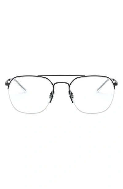 Ray Ban Unisex 53mm Semi Rimless Optical Glasses In Black