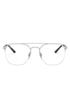 Ray Ban Unisex 53mm Semi Rimless Optical Glasses In Silver