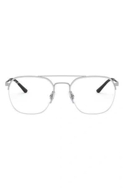 Ray Ban Unisex 53mm Semi Rimless Optical Glasses In Silver