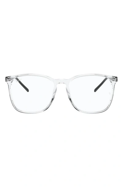 Ray Ban Unisex 54mm Square Optical Glasses In Transparent Grey