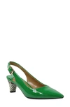 J. Reneé Mayetta Slingback Pump In Green Faux Leather