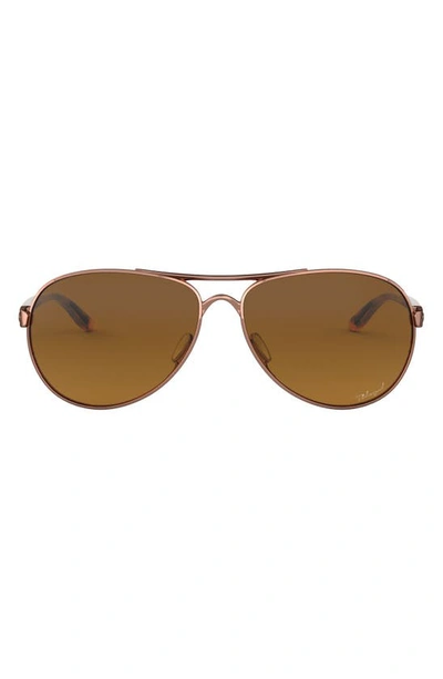 Oakley 59mm Polarized Aviator Sunglasses In Pink