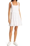 Rails Sandy Tiered Linen-blend A-line Minidress In White