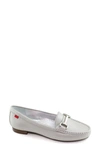 Marc Joseph New York Grand Street Flat In Pearlized Mercury Leather