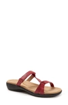 Trotters Womens Strappy Slide Sandals In Red Leather