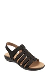 Trotters Tiki Womens Nubuck Slip On Slingback Sandals In Black Nubuck Leather