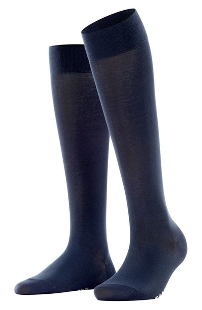 Falke Touch Knee High Socks In Dark Navy