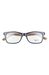 RAY BAN 50MM SQUARE OPTICAL GLASSES,RX522850-O