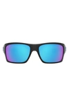 Oakley Turbine 65mm Mirrored Rectangular Sunglasses In Black