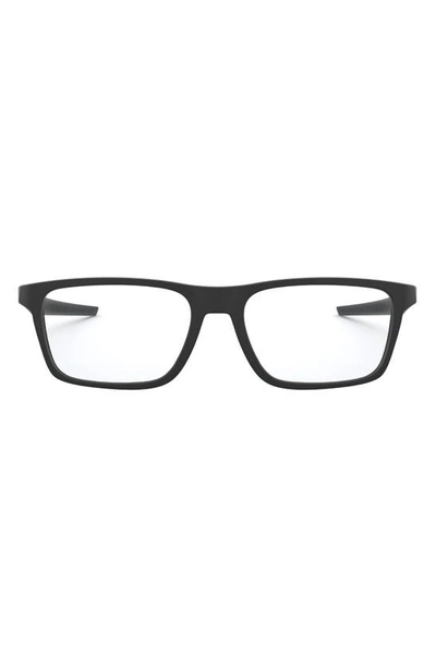 Oakley Port Bow 53mm Rectangular Optical Glasses In Shiny Black