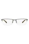 Burberry 55mm Rectangular Reading Glasses In Gunmetal