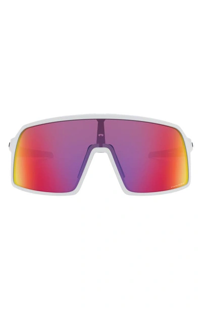 Oakley Sutro S 128mm Prizm™ Wrap Shield Sunglasses In White