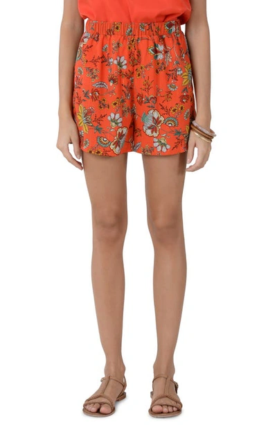 Molly Bracken Floral Print Shorts In Red