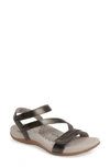 Aetrex Gabby Sandal In Pewter Leather