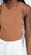 Citizens Of Humanity Brown Rib Isabel Tank Top In Camel Brown