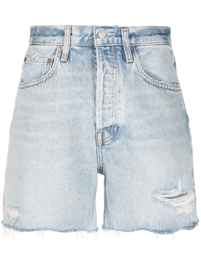 AGOLDE DISTRESSED DENIM SHORTS