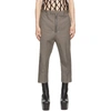 RICK OWENS GREY BELA CROPPED TROUSERS