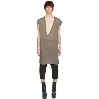 Rick Owens Grey Dylan Sleeveless T-shirt In Dust
