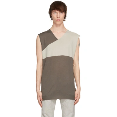 Rick Owens Grey Slip Over Tank Top In 3461 Ds/oys