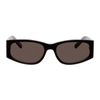 Saint Laurent Black Sl 329 Rectangular Sunglasses In 001 Black