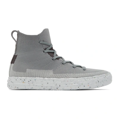 Converse Grey Chuck Taylor All Star Crater Knit High Trainers In Hi Limestone Grey