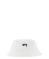 Stussy Embroidered-logo Bucket Hat In White
