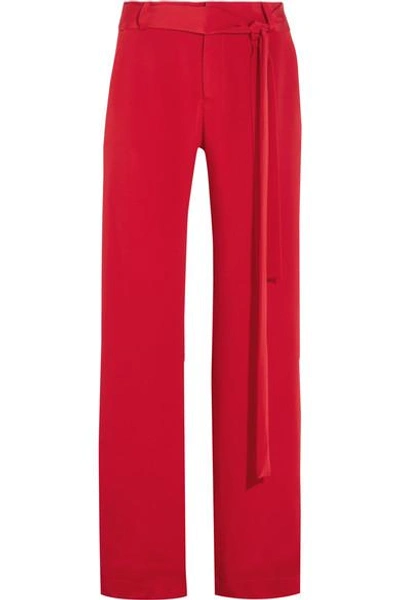 Juan Carlos Obando Lillian Silk-crepe Wide-leg Trousers In Red