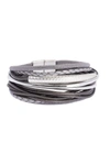 Saachi Sophisticated Layered Strand Bracelet In Grey