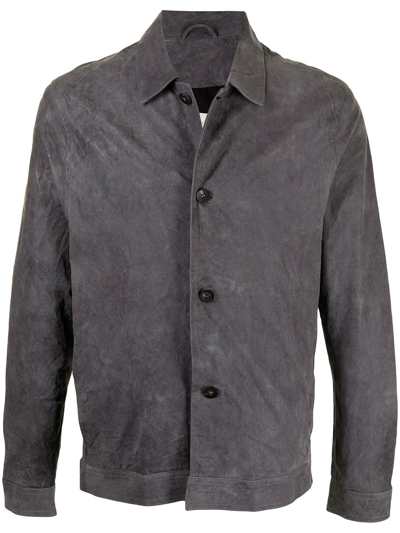 Giorgio Brato Crinkled Leather Jacket In Black
