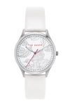 Ted Baker Belgravia White Leather Strap Watch, 36mm In White